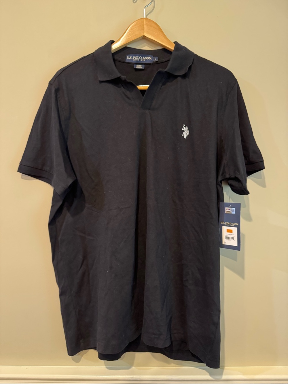 U.S. Polo Assn. Men's Black Polo with Embroidered Logo